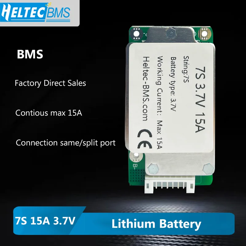 

Heltec 24V BMS 7S 15A 18650 Lipo Li-ion Lithium Battery Pack BMS PCB PCM Circuit Board for Ebike Escooter Electric Bicycle