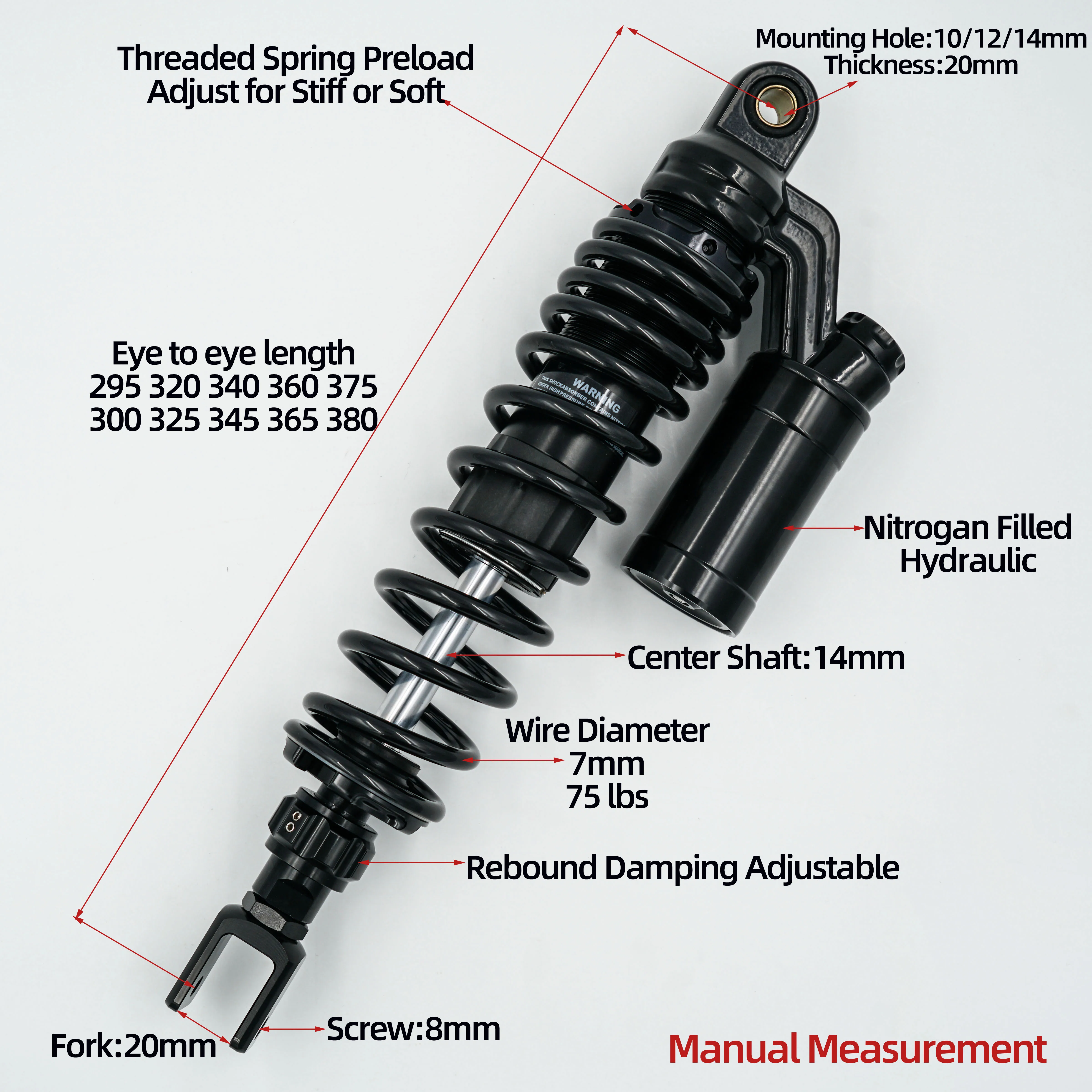 Fork 20mm 1Piece 295mm 320mm 340 360 375 300 325 345 365 380 305 330 350 370 385 310 335 355 390mm for NMAX155/XMAX300/NS150GX
