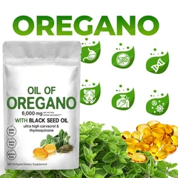 2 in 1 Oil of Oregano Softgels with Black Seed Oil Boosts Immunity Skin Health Capsules