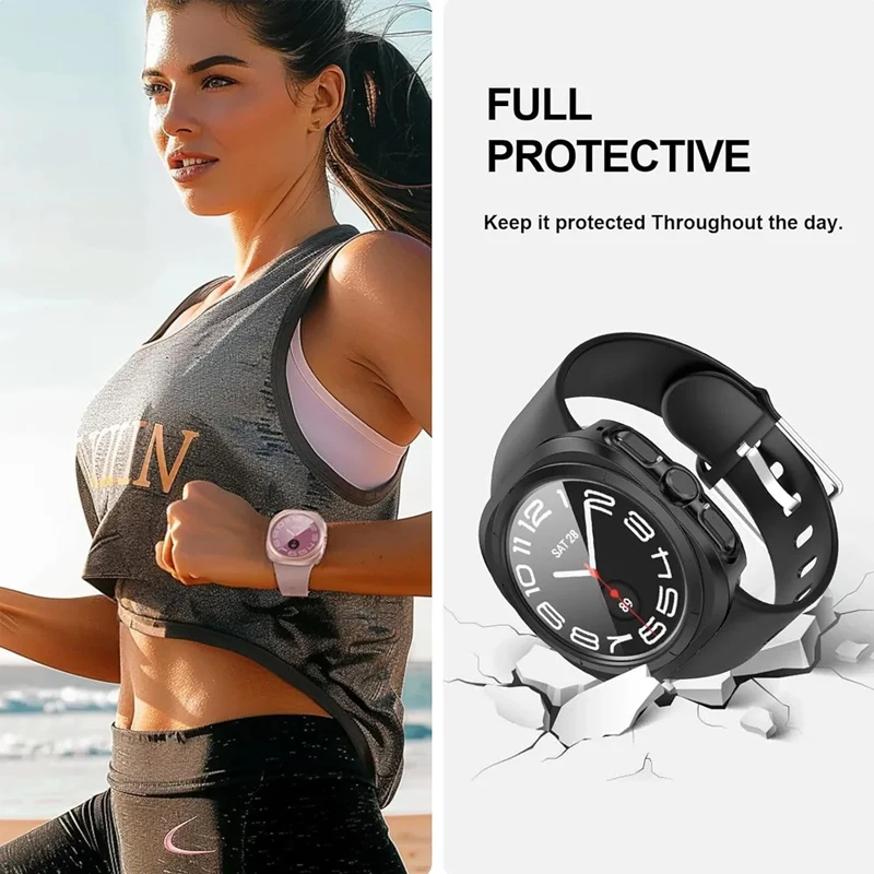 Glass+Case for Samsung Galaxy Watch 7 Ultra 47MM Waterproof PC Hard Bumper All around Protective Shell Cover+Screen Protector