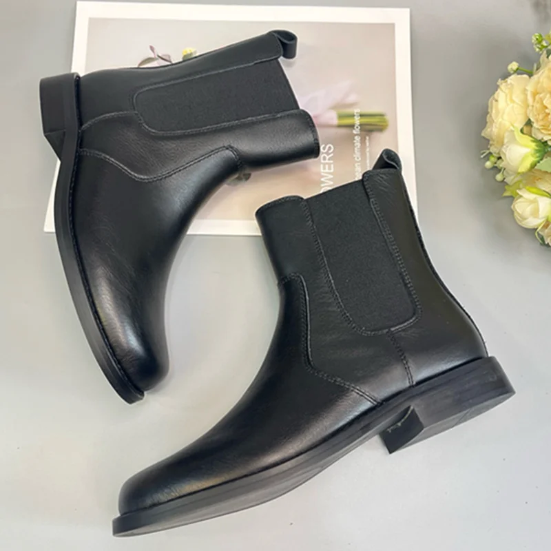 

Jenny&Dave Autumn And Winter English Style Women's Chelsea Boots Black Color Slip On Women's Boots,Woman Shoes