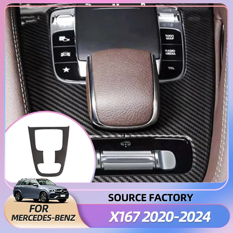 

Hot Interior Stickers ABS Car Central Gear Shift Panel Frame Trim Cover Sticker For Mercedes Benz GLE GLS Class W167 X167 2020-2