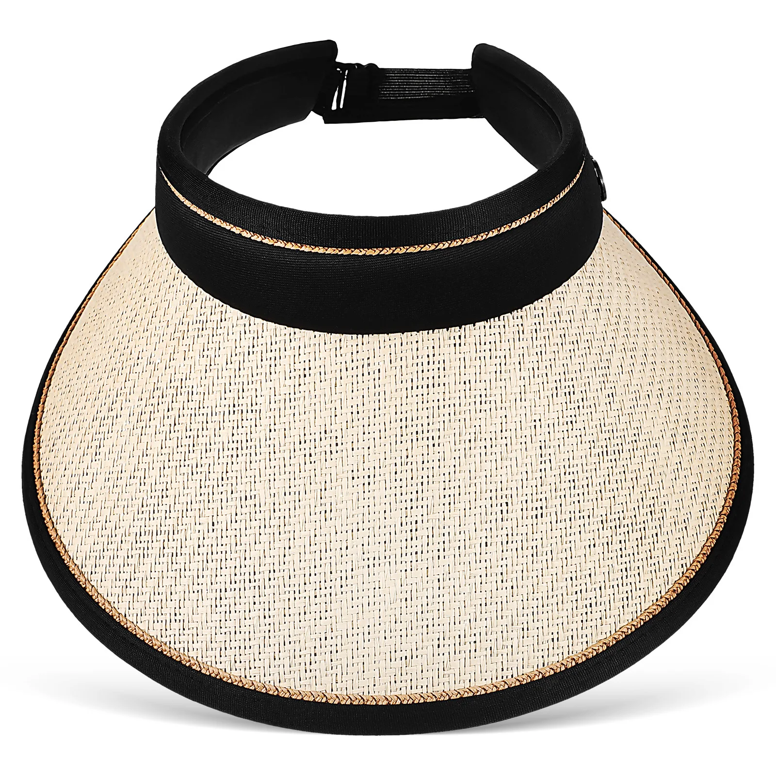 

Foldable Sun Visor Straw Hat Wide Brim Beach Summer Hollow Top Ponytail Outdoor Sunshade Straw Sun Hat Visor Hats for Women