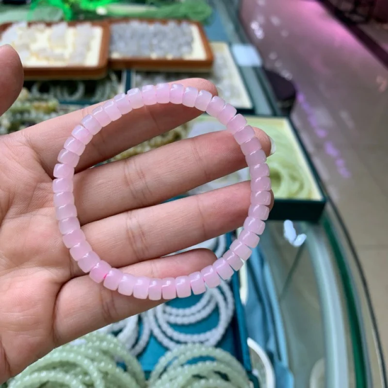 Natural Hetian Jade Old Material Root Powder Straight Cut Medicine Tablet Bracelet
