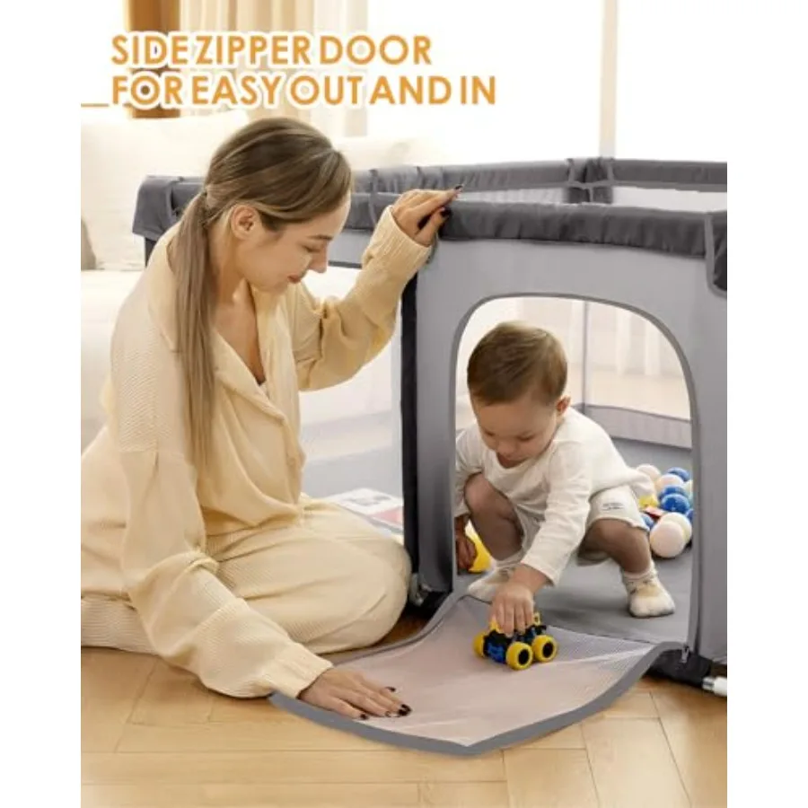 71 × 59 روضة أطفال كبيرة جدًا للأطفال الرضع والأطفال الصغار مركز أنشطة آمن مع سياج لعب ناعم وساحة أمان داخلية سهلة الاستخدام #4