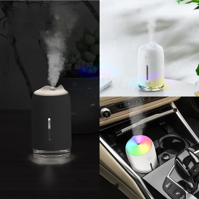 Wireless Air Diffuser Humidifier USB Charge Mini Portable 310ml Capacity Night Light Home Bedroom