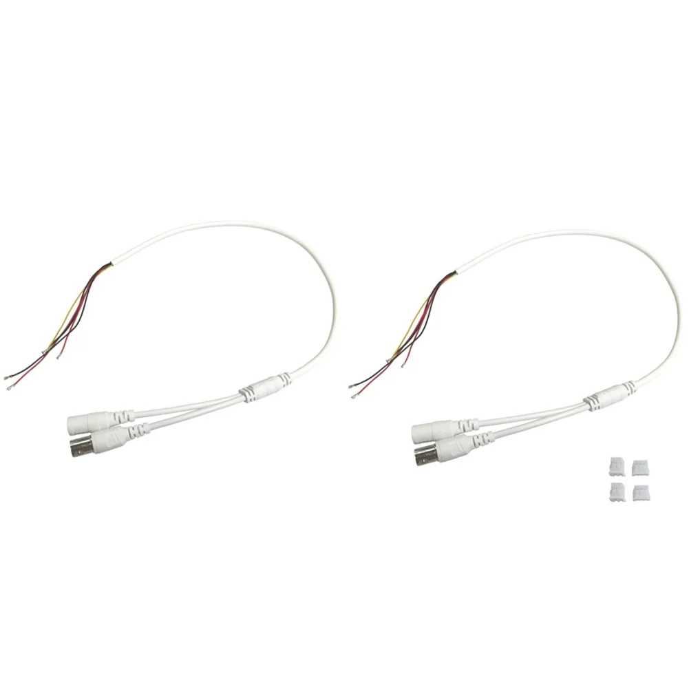 2PCS 60cm Power Video Cable For BNC DC Connector To Stripped Wire For Camera Video Surveillance Accessories