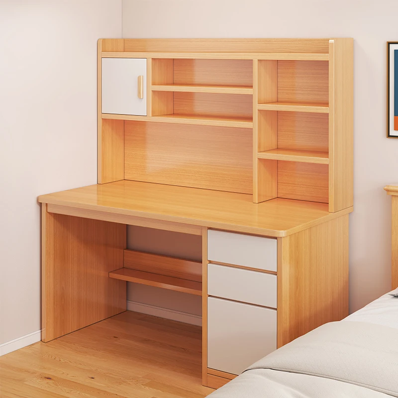 Bookshelf Integrated Table Student Bedroom Home Computer  Writing Desk Rental House Simple Modern