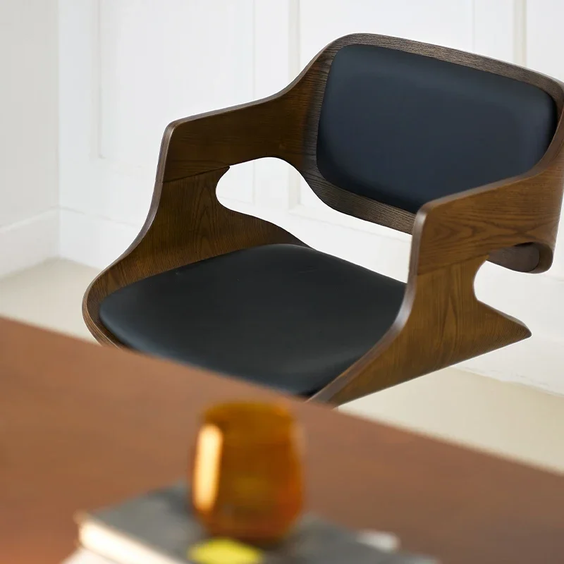 Retro light luxury office, designer computer swivel chair, comfortable and sedentary back chair for home use