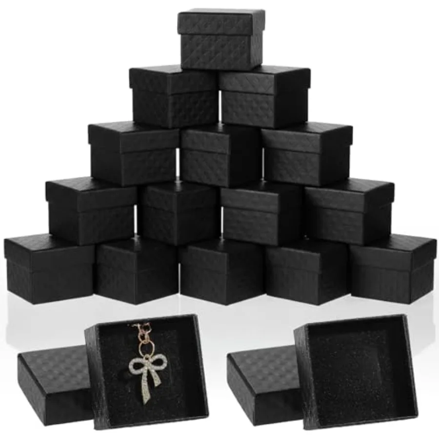 96 Pcs Jewelry Gift Boxes, 2x2x1.3 Inch Small Velvet Sponge Liner Ring Necklace Earring Bracelet Display Case Bulk for Wedding