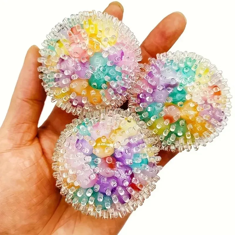 1/3 Pcs Squishy Stress Balls Fidget Toys for Kids Adults Colorful Water Bead Grape Balls Stress Relief Squeeze Balls Gifts