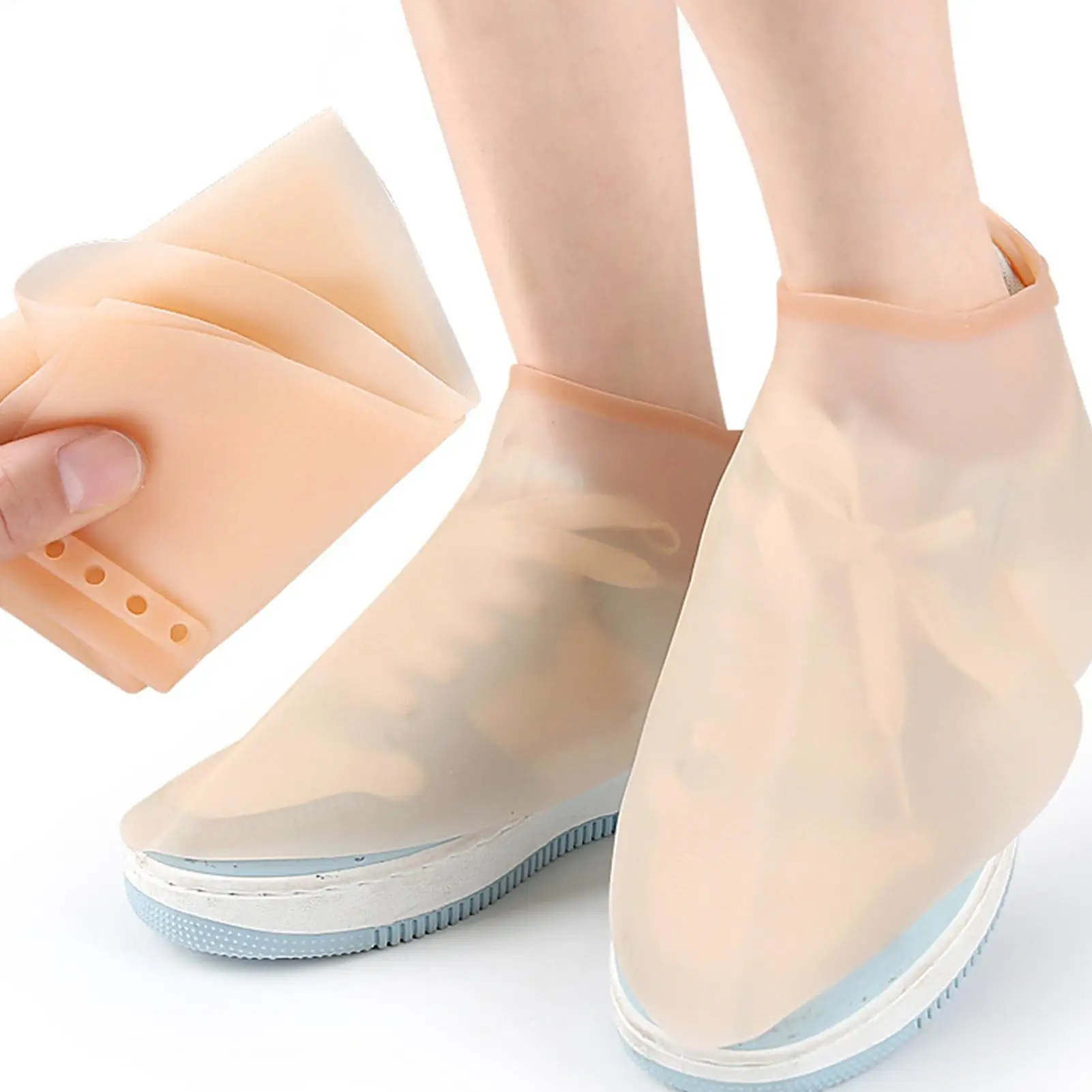 غطاء أحذية الحلاق سيليكون مقاوم للماء والغبار وقابل لإعادة الاستخدام، أغطية حماية لأحذية العمل للرجال والنساء
