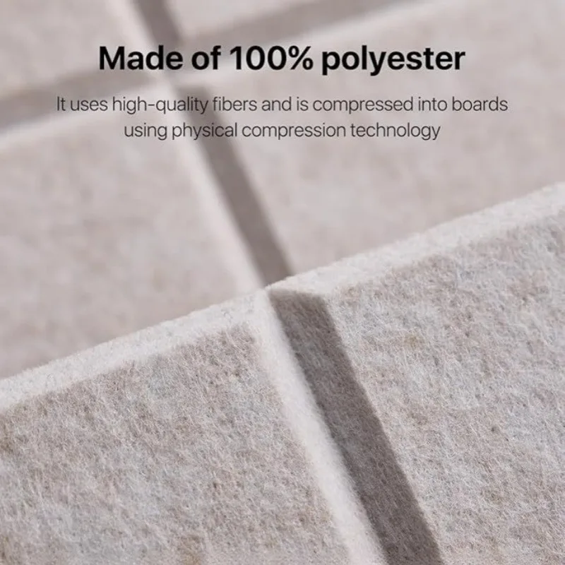 Sound Absorbing Felt Wall Panel Noise Reduction Felt Board Self‑Adhesive Noise Dampening Board for Study Wall Renovation Decor