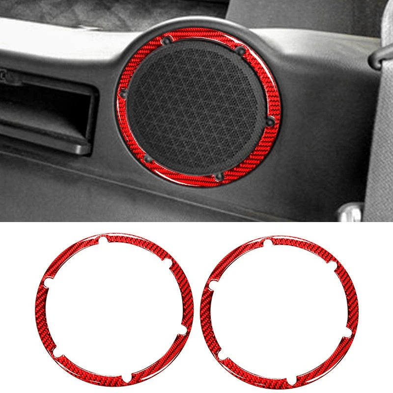 ألياف الكربون لإطار مكبر الصوت ، غطاء حافة مكبرات الصوت ، غطاء أحمر لنيسان 350 هرتز-خلفية beway way