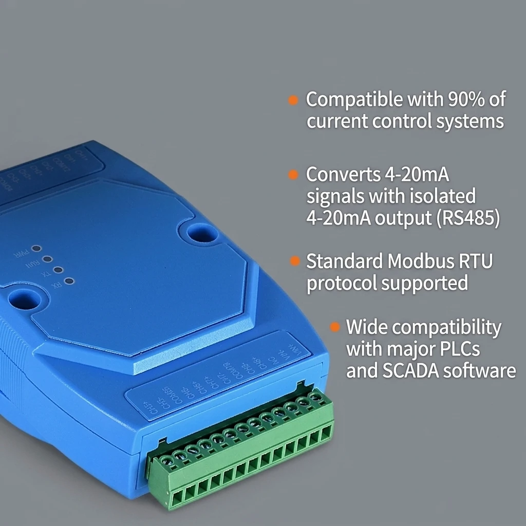 Analog Signal Acquisition Module  4-20mA to RS485 Multi-channel Signal Digital Acquisition Converter