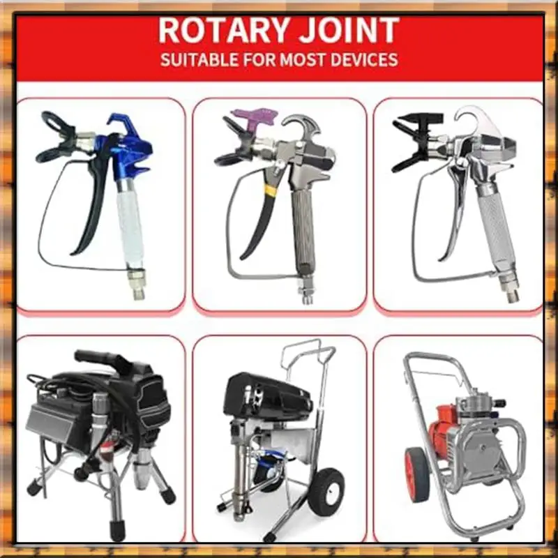 A78K New Airless Paint Spray Gunswivel Joint Compatible With 235486 7/8 Inch 300° Rotation Silver Metal 2 PCS