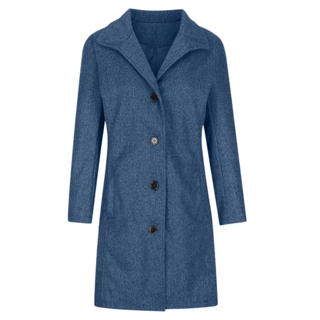 

Женское утолщенное шерстяное пальто средней длины, осенне-зимняя верхняя одежда, модное качественное пальто в европейском и американском стиле