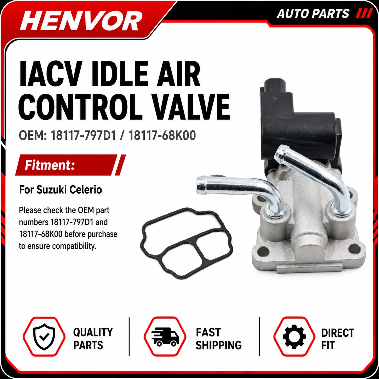 Idle Air Control Valve IAC ICV 18117-797D1 18117-68K00 for Suzuki Celerio