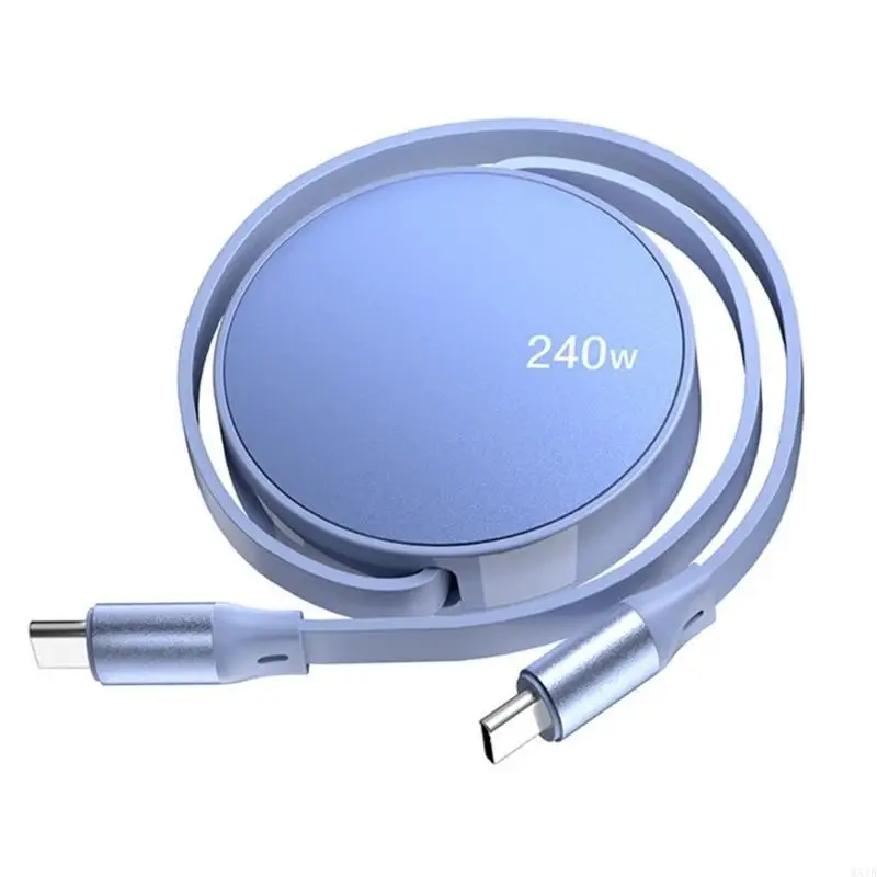 كابل من النوع C، USB C قابل للسحب إلى USB C DataSync وسلك شحن PD240W 100 سم