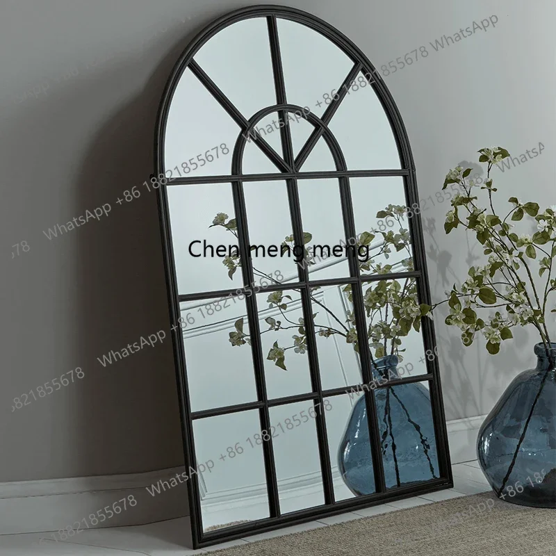 Amerikanischer Wandspiegel im Bogenstil, dekorativer Spiegel, kreativer Kamin, falsches Fenster, Veranda-Wandspiegel