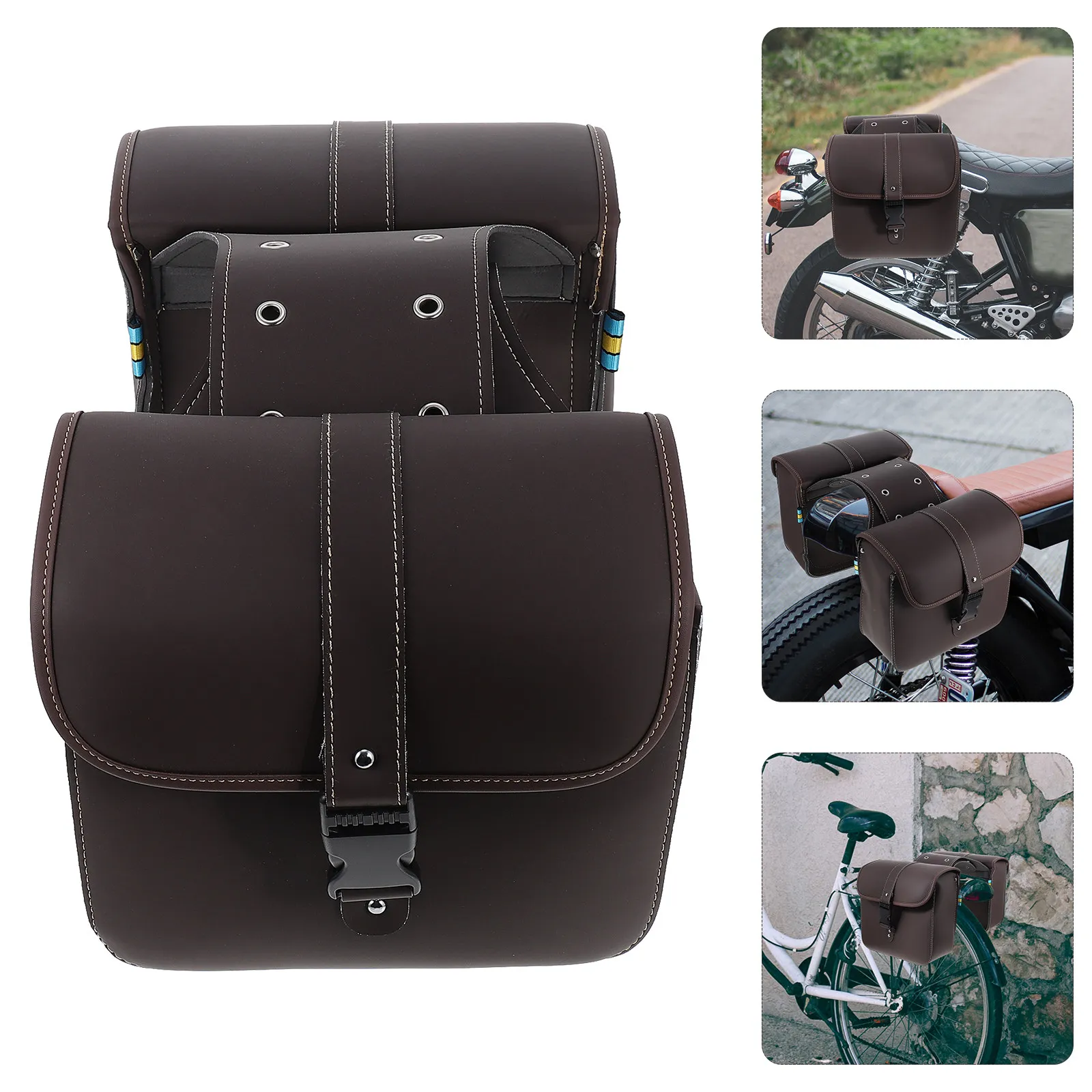 

Пара боковых сумок для мотоцикла, прочные водонепроницаемые сумки-органайзеры для инструментов, компактные, с креплением на вилку, для хранения