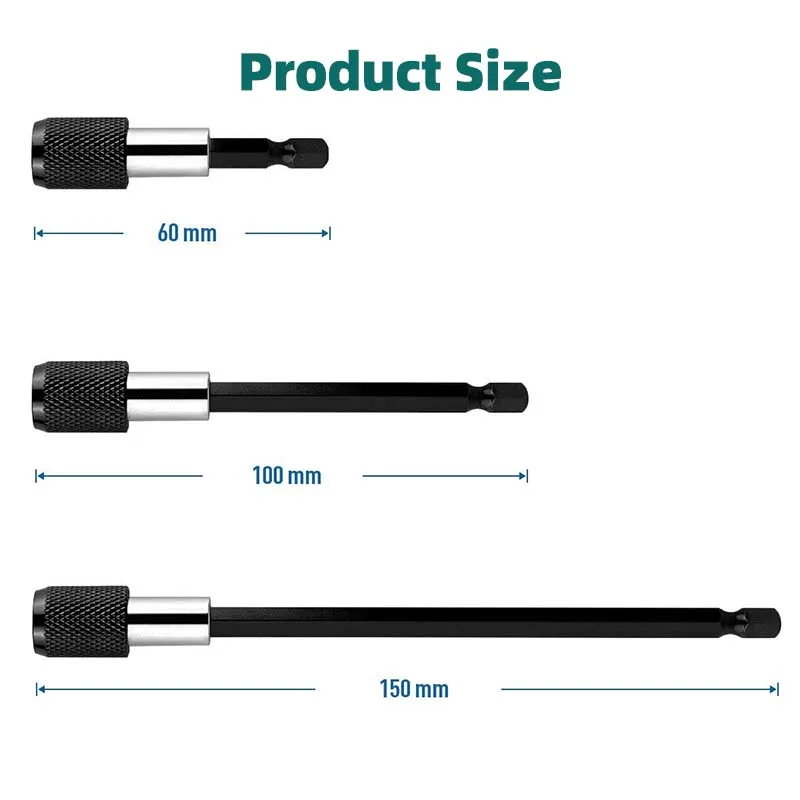 1/4 Inch Hex Shank Quick Release Bar Socket Screwdriver Bit Holder Magnetic Extension Chuck Adapter Set for Screws Nuts