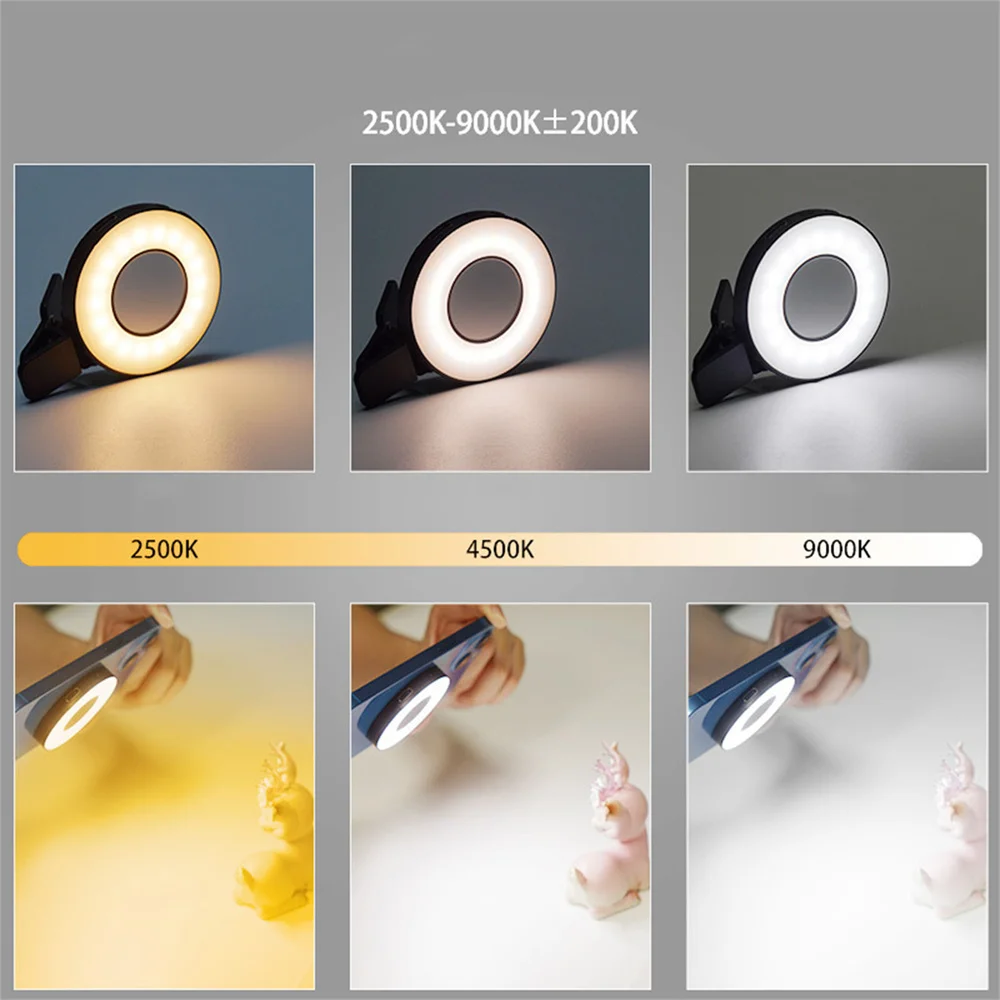 Luce magnetica per selfie con clip per smartphone Luce di riempimento ad anello a LED per Magsafe Iphone 12 13 14 Serie Luce per telefono Android