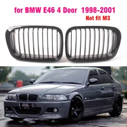 Gloss black Front Kidney Grille Slat Style Grill for For BMW E46 4 door 1998 1999 2000 2001 Car styling