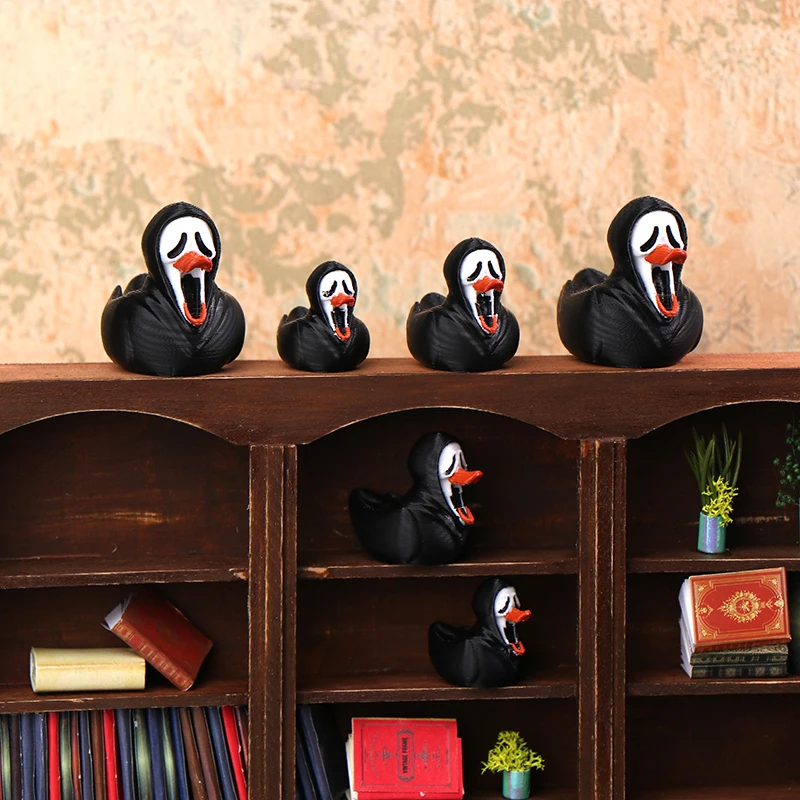 Halloween Screaming Duck Ghost Duck Ornament Home Office Desk Mini Ornaments Dollhouse Micro Landscape Decor Toy