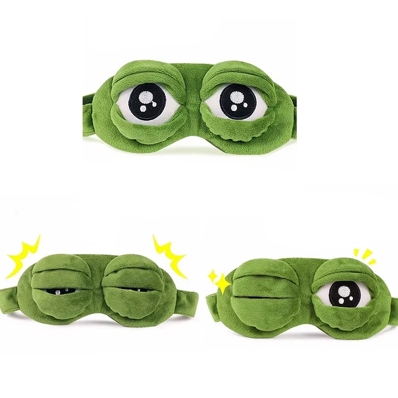 Frog shaped eye mask Party game funny eye mask Cartoon Plush Trendy Hair Accessories Soft Portable Blindfold Travel Eyepatch view 3