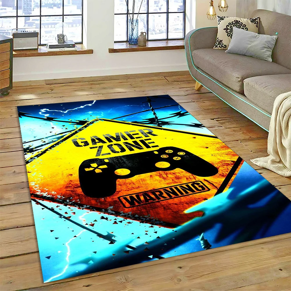 3D Gamer Game Gamepad Cartoon Carpet Rug for Home Living Room Bedroom Sofa Doormat Decor,Child Play Area Rug Non-slip Floor Mat