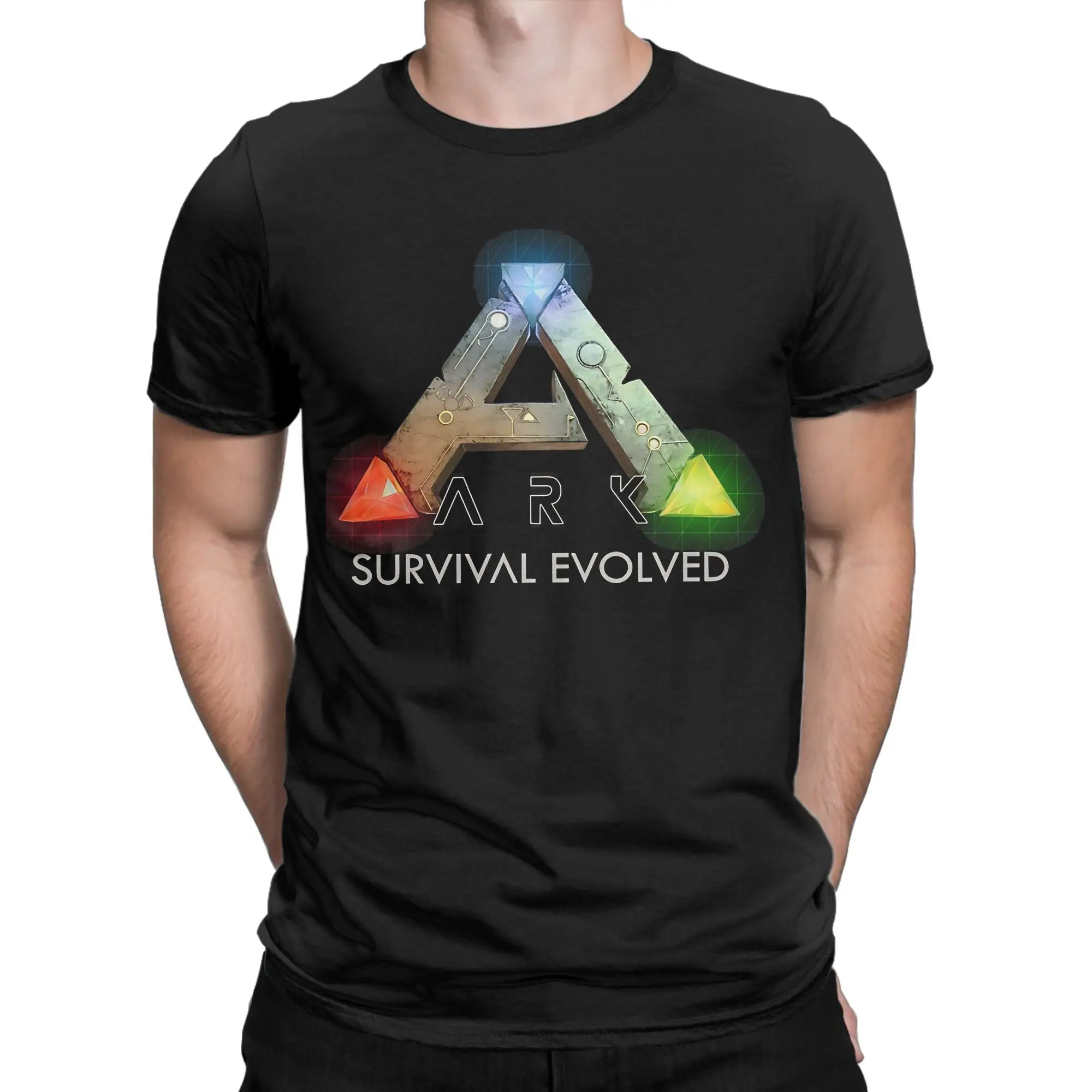 Prehistoric Tech Art Novelty 100% Cotton T-Shirt ARK Survival Evolved Tees Tops For Men