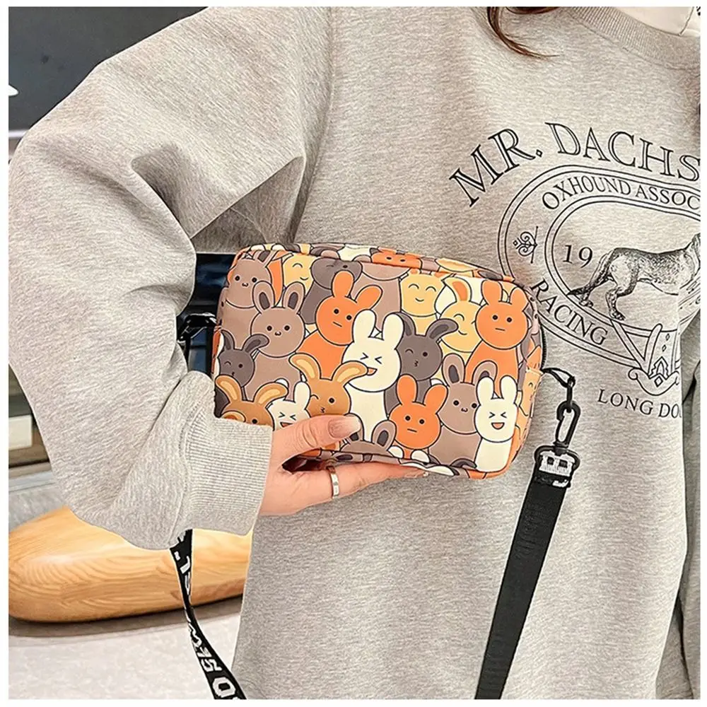 Large Capacity Shoulder Bags Stylish Cute Cartoon Rabbit Oxford Crossbody Bags Messenger Bags Women Girls