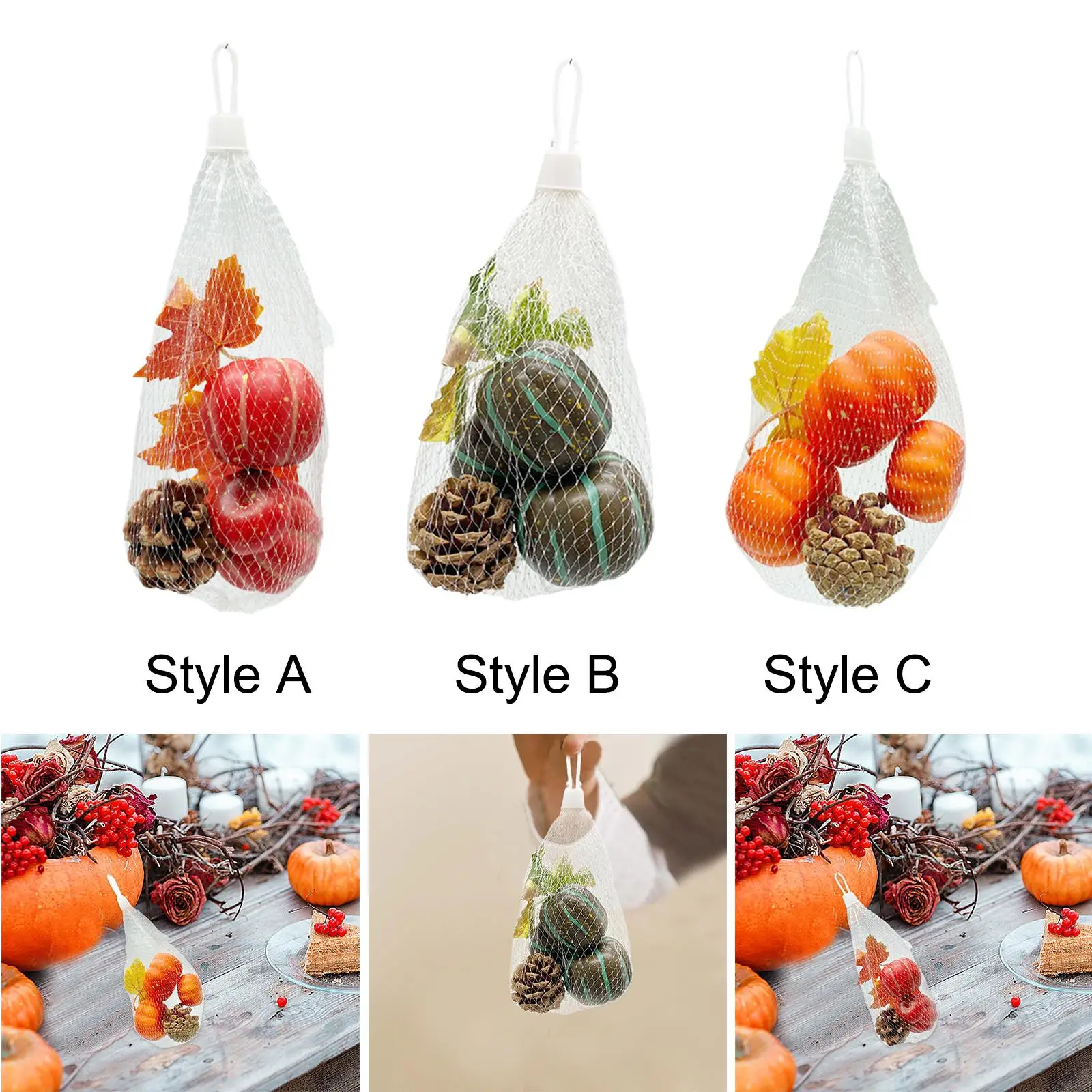 Fall Fake Pumpkins Model Artificial Vegetables Maple Mini DIY Reusable Mini Simulation Pumpkins Model for Halloween Home - view 4