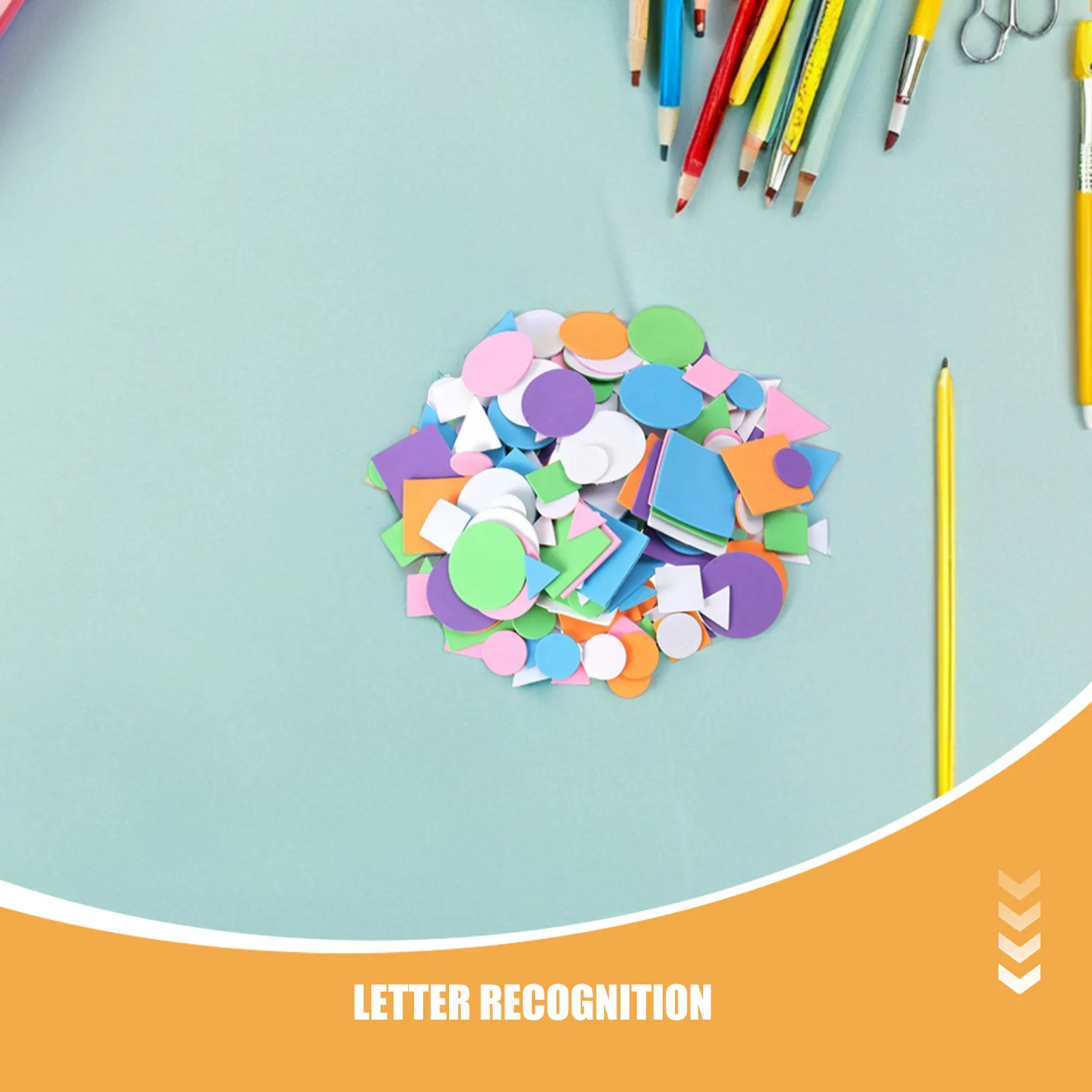 1250Pcs Eva Sponge Geometric Shape Stickers Self Adhesive Colorful Sticker for Education Number Letter Recognition
