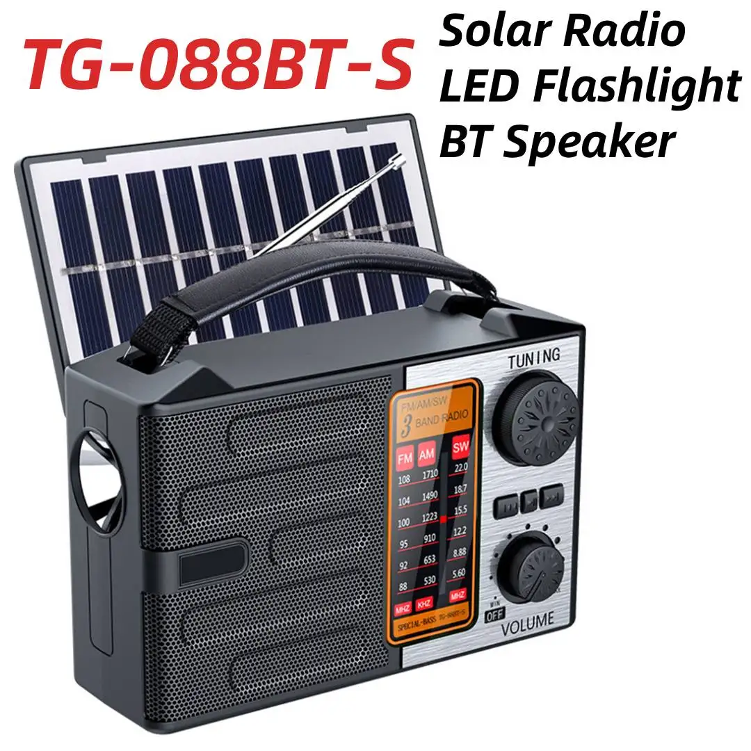 

Portable Radio AM FM Rechargeable Shortwave Radios Battery Powered Full Waves support USB TF MP3 Player with Bluetooth Speaker