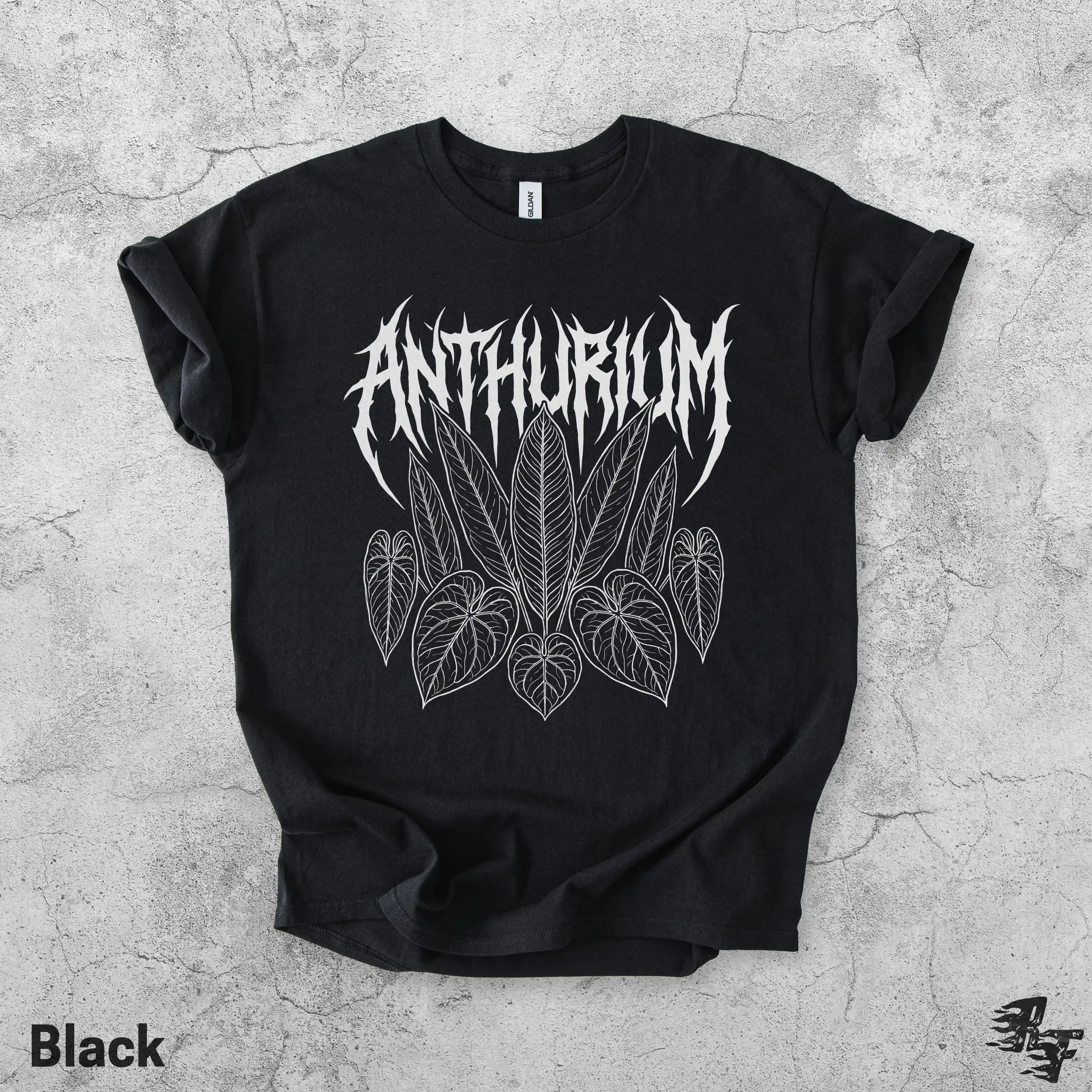 Anthurium T-Shirt for Indoor Gardeners, Botanical Goth Tee, Leafy Tropical Houseplant Collector Gift Shirt