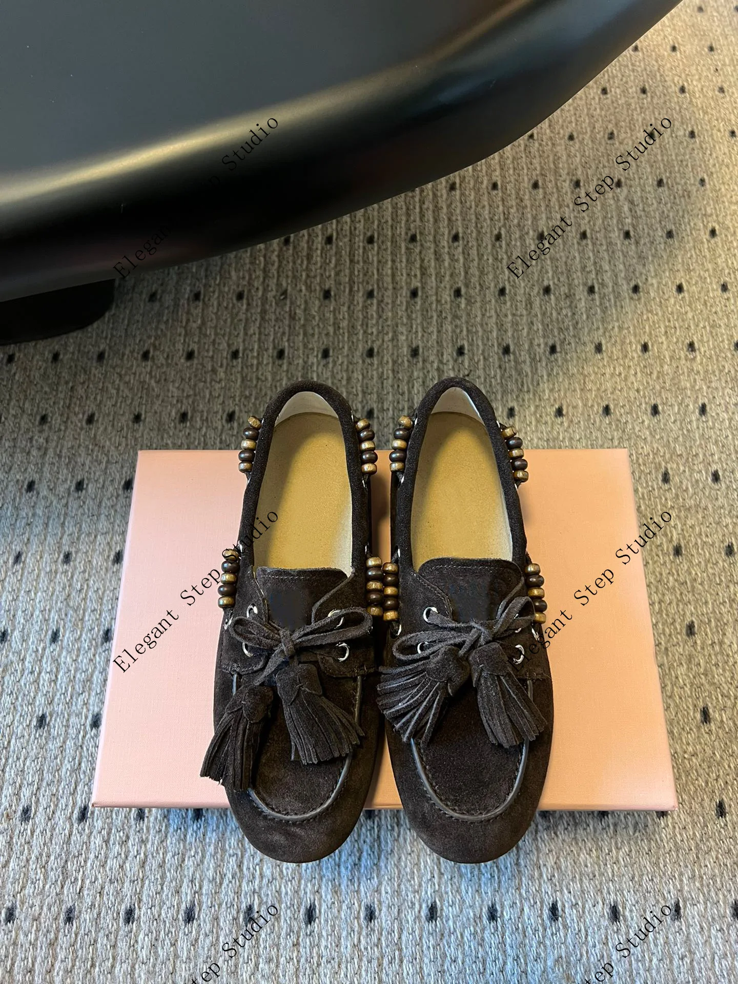 

Women's Boat Shoes Beaded Tassel Loafers Suede