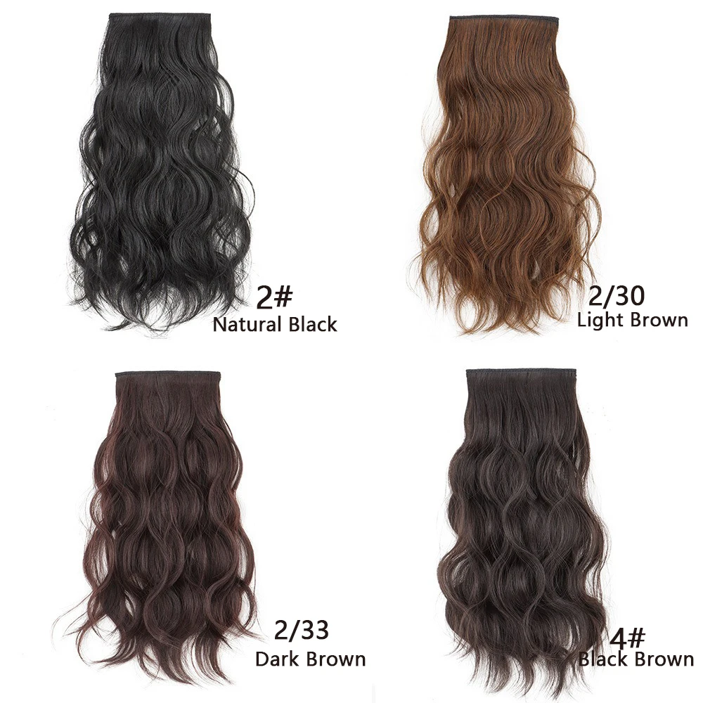 Synthetic 1PC Hair Curly Hair Mini Hair Pad Hair Natural Black Brown Hair Extension Clips In Hairpiece For Women Hair Wig