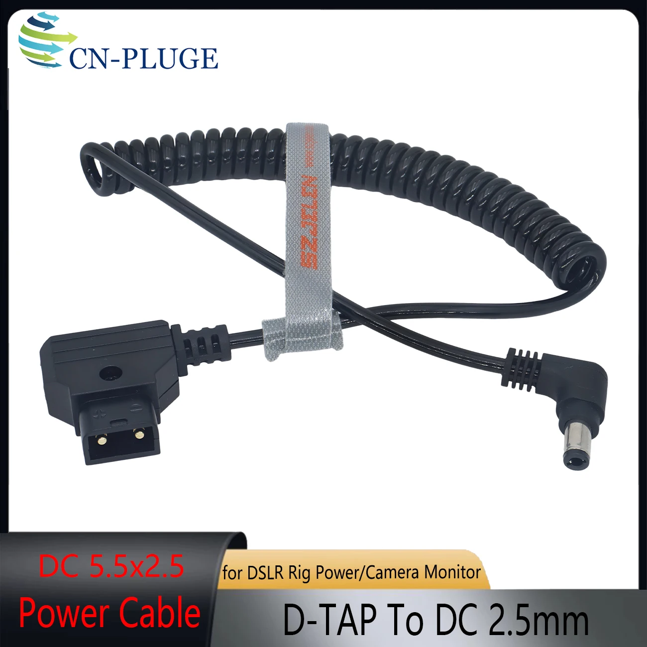 D-Tap Male to  DC 5.5x2.5mm Power Cable for DSLR Rig Power V-Mount Anton，12V DC Camera Monitor Power Cord