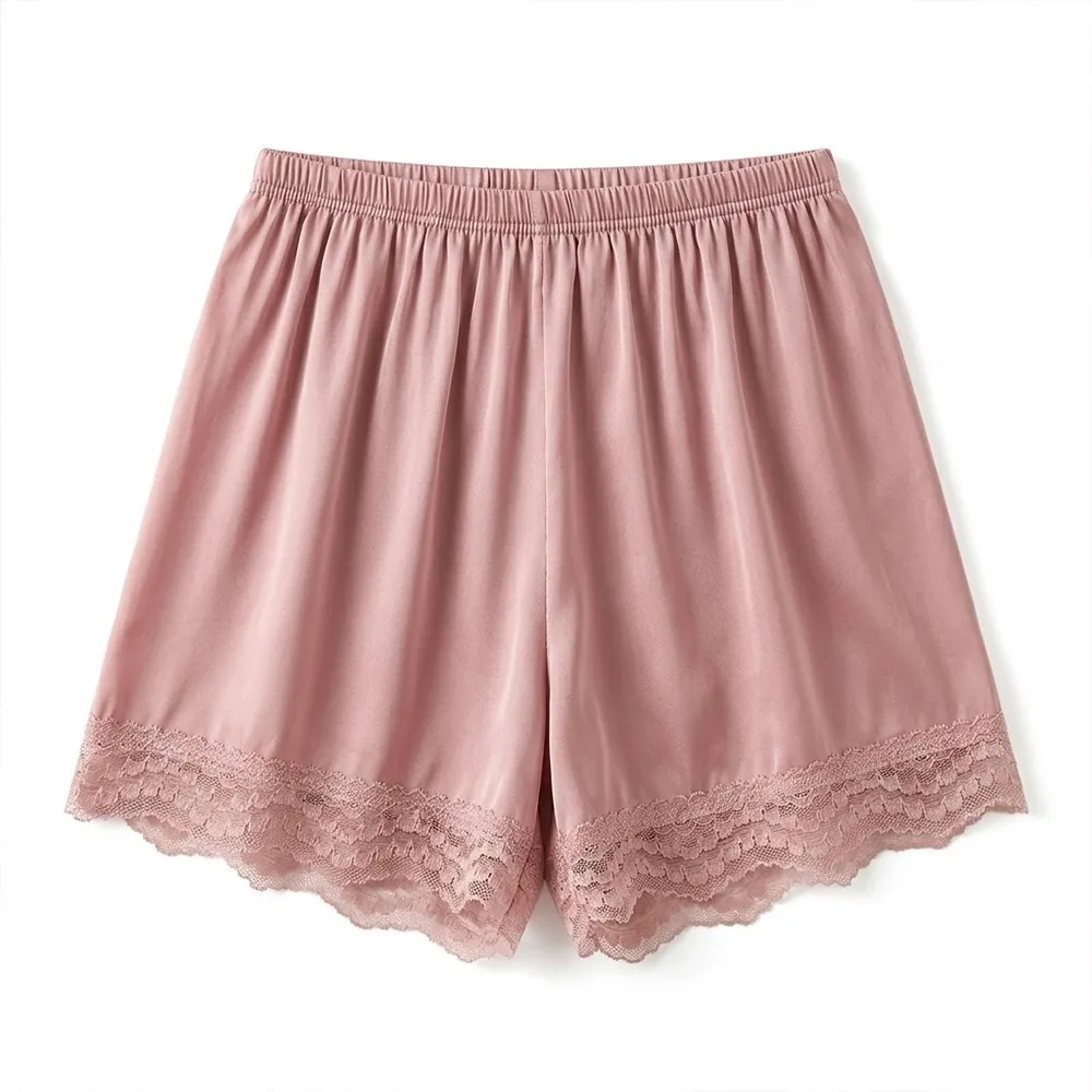 

Fashion Ice Silk Lace Underwear Elastic Breathable Seamless Short Pants Comfortable Soft Petticoat Underpants Women Girls