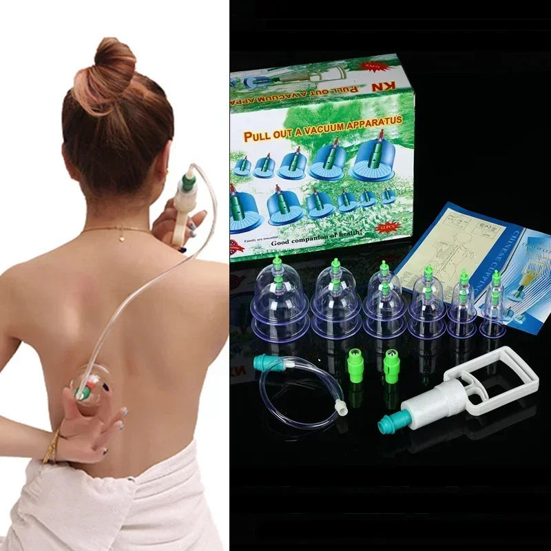 

12 шт. набор вакуумных банок с насосным пистолетом, присосками, массаж спины, чашка для тела, детокс, антицеллюлитные терапевтические банки, банки для здорового ухода