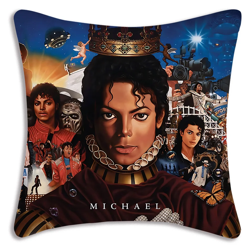 HOT Michael Jacksons Pillow Covers Cartoon Sofa Decorative Home Double-sided Printing Short Plush Cute Cushion Cover