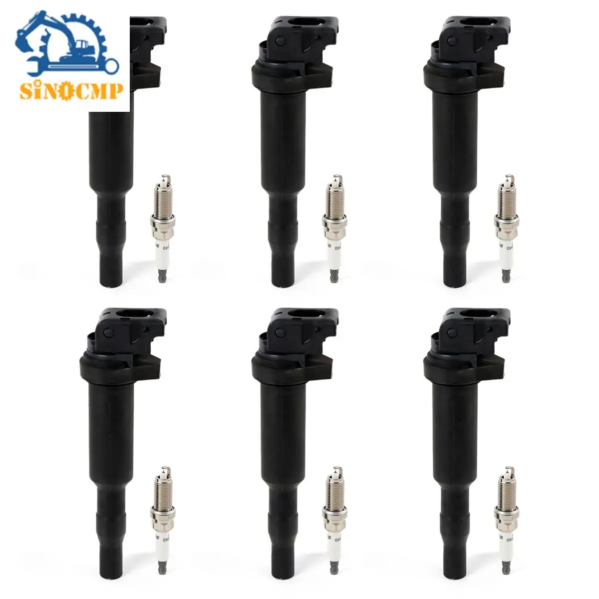 6 uds bobinas de encendido + 6 uds bujías de iridio para BMW 128i 328i 535i 550i Mini Cooper UF592 UF592 C1638 00044 0221504470