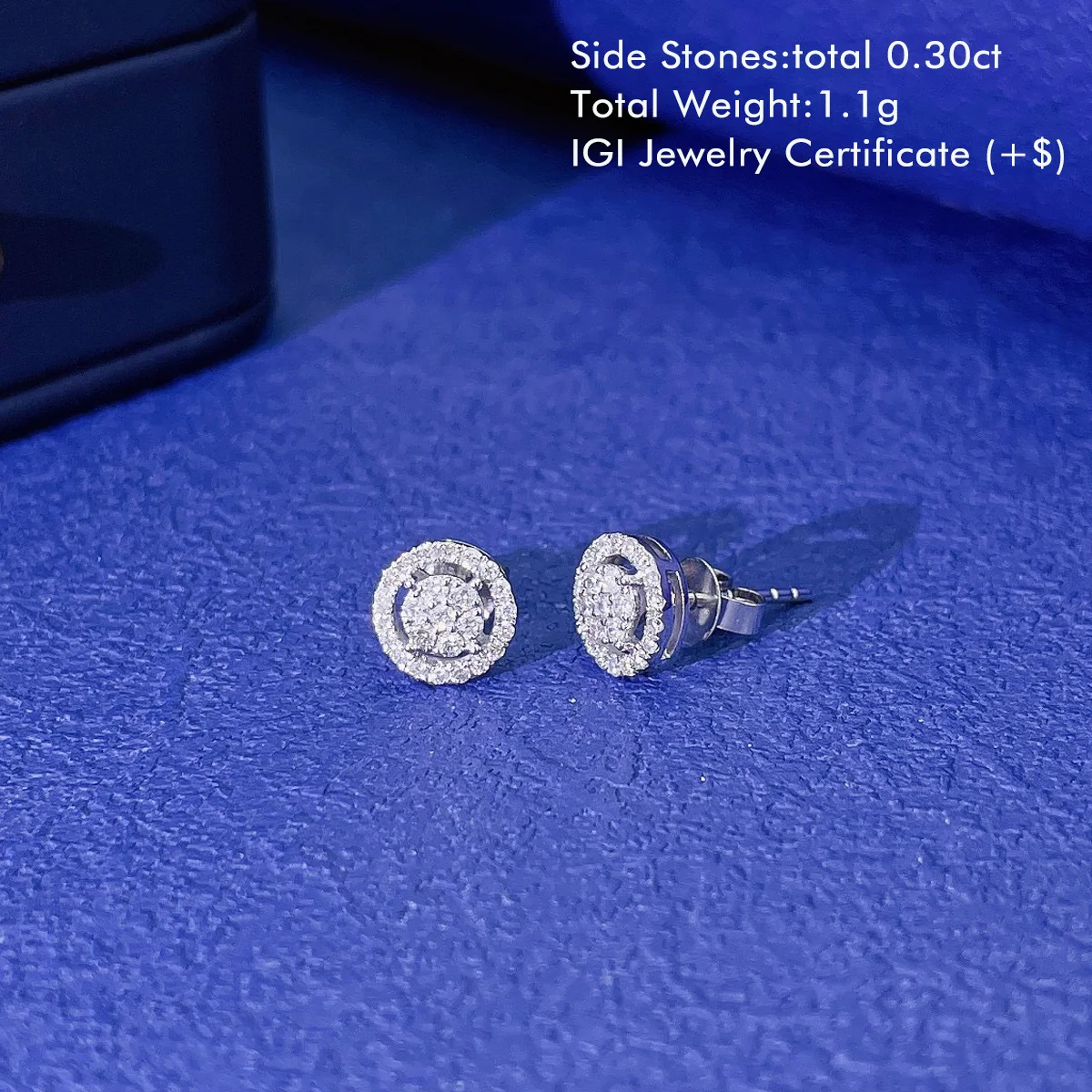 18K الذهب الأبيض مجموع 0.30ct مختبر نمت الماس وأقراط الكلاسيكية داينتي مختبر خلق أقراط الماس هدية عيد ميلاد للزوجة