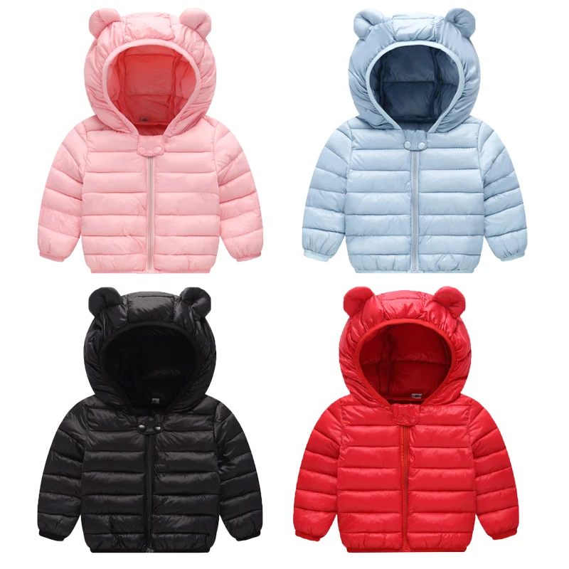 

Детские теплые пуховики, осенне-зимние детские тонкие куртки с капюшоном, Весенняя модная однотонная верхняя одежда на молнии для мальчиков и девочек, женская