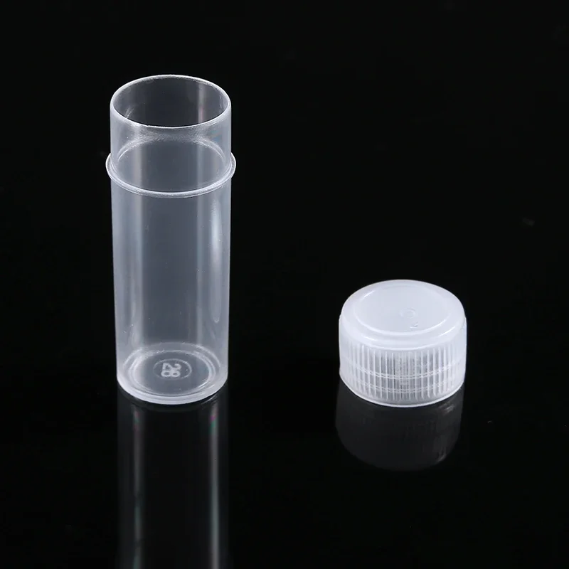 100Pcs 5ml Plastic Test Tubes Sample Vial Powder Craft Bottles Small Medicine Pill Capsule Storage Container With Screw Cap