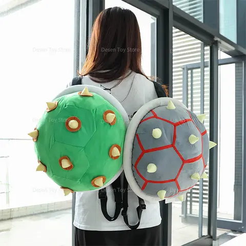 2 Styles Big Size Mario Bros Bag Bowser Backpack Black Green Anime Doll Plushie Schoolbag Gifts for Adult Birthday Christmas
