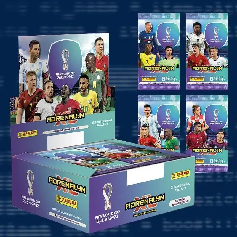 

Panini Qatar World Cup Voetbal Ster вставки, набор коробок Месси и Роналду, футбольные карты ограниченного выпуска, для фанатов и коллекционеров