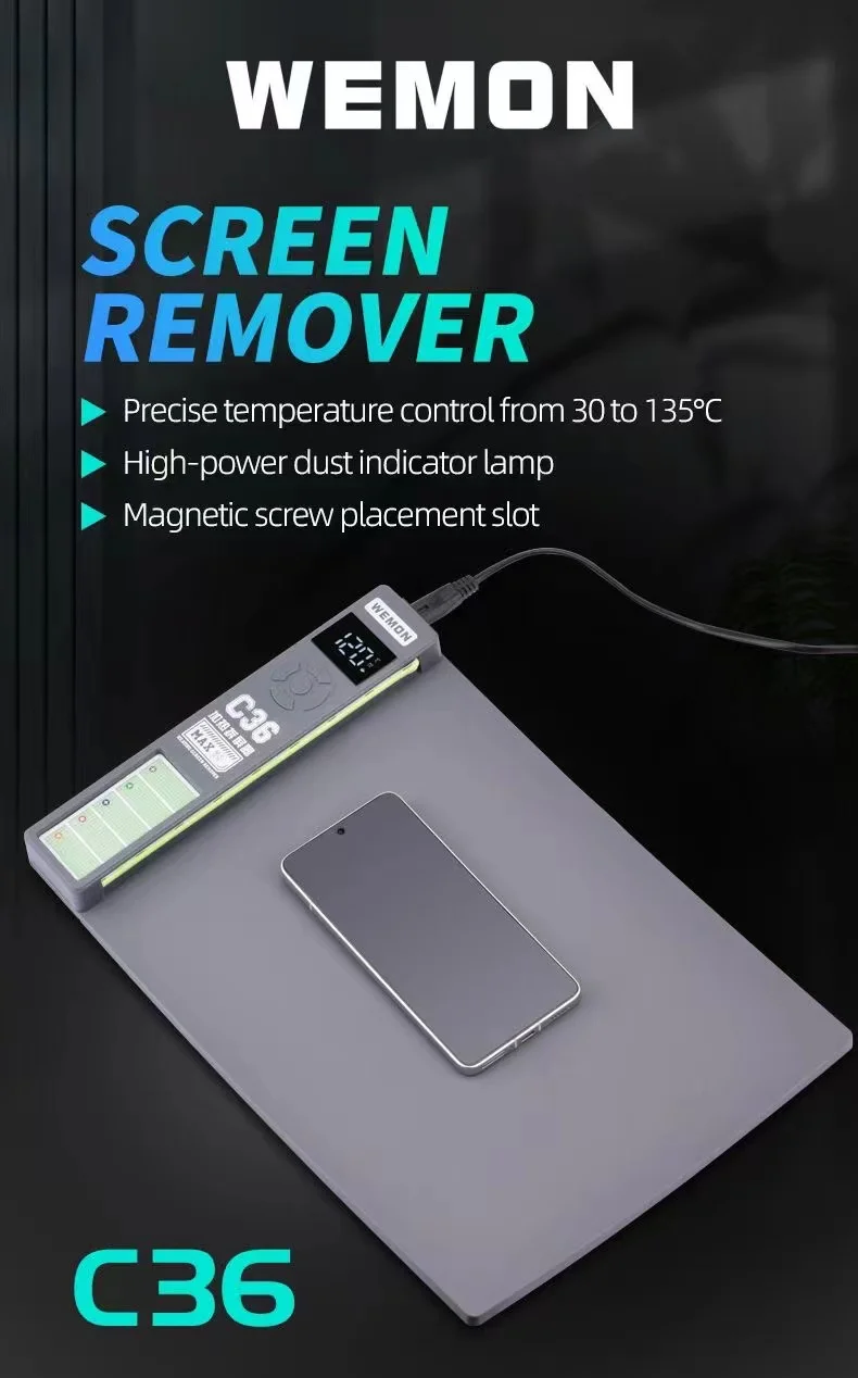 

heated silicone pads for mobile phones and tablets feature constant temperature, digital display, and highly effective anti